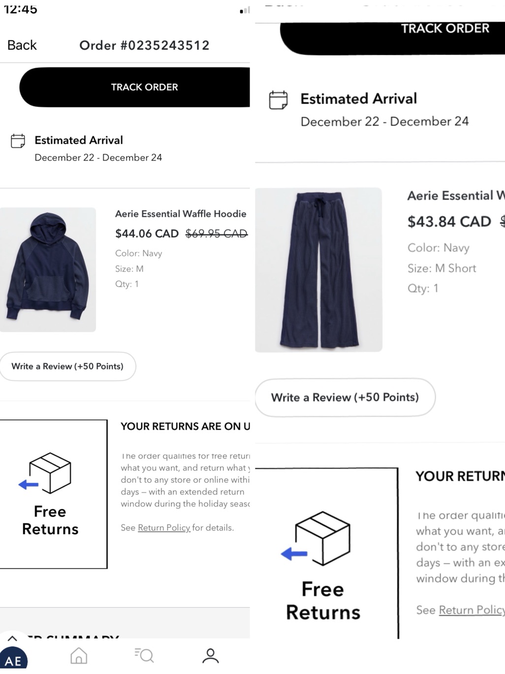 Aerie Navy Waffle Hoodie And Pants